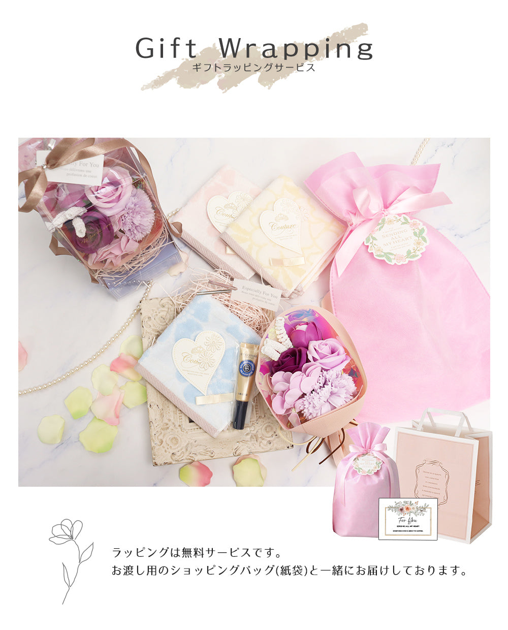 ロクシタン ネイルオイル7.5mlと入浴剤になるソープフラワーのギフトセット オリジナルギフトセット giftloc18